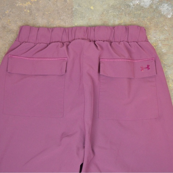 Under Armour Woven Ankle Crop Lightweight Pants, Size Small Magenta 1329473 - Picture 8 of 11